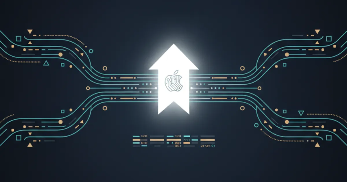 data streams converging into a single bright signal