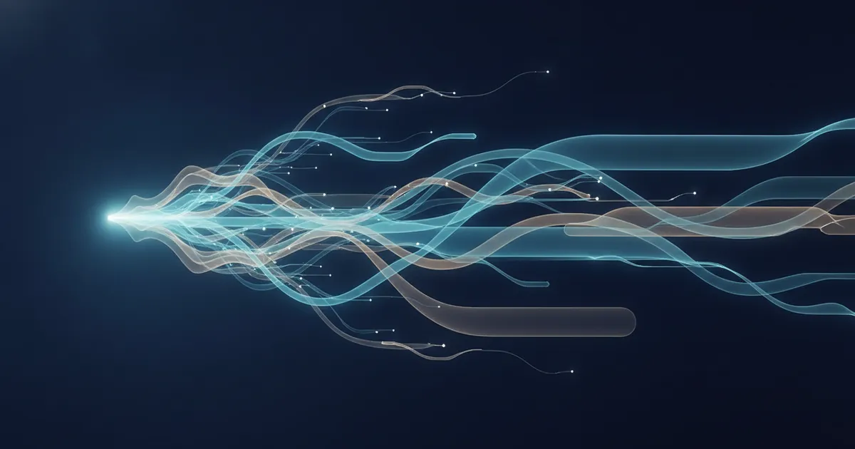a lattice of neural pathways radiating from a bright core