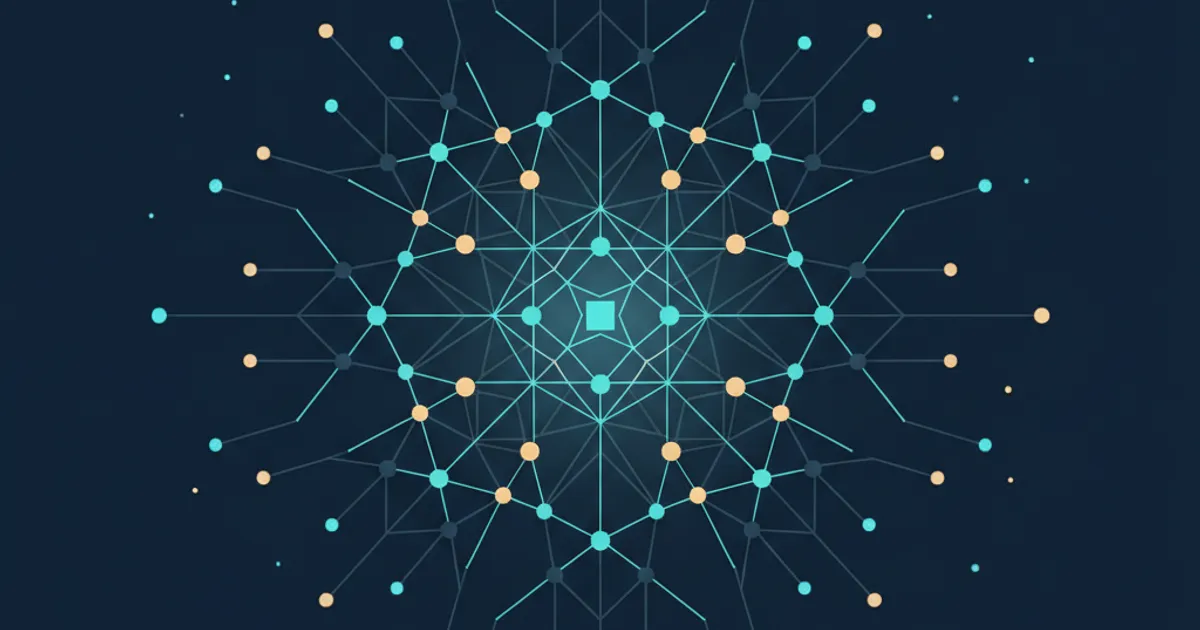 a lattice of neural pathways radiating from a bright core