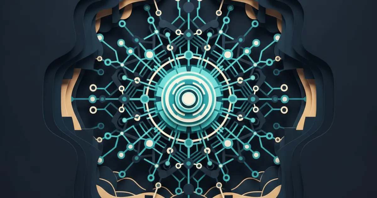 a lattice of neural pathways radiating from a bright core