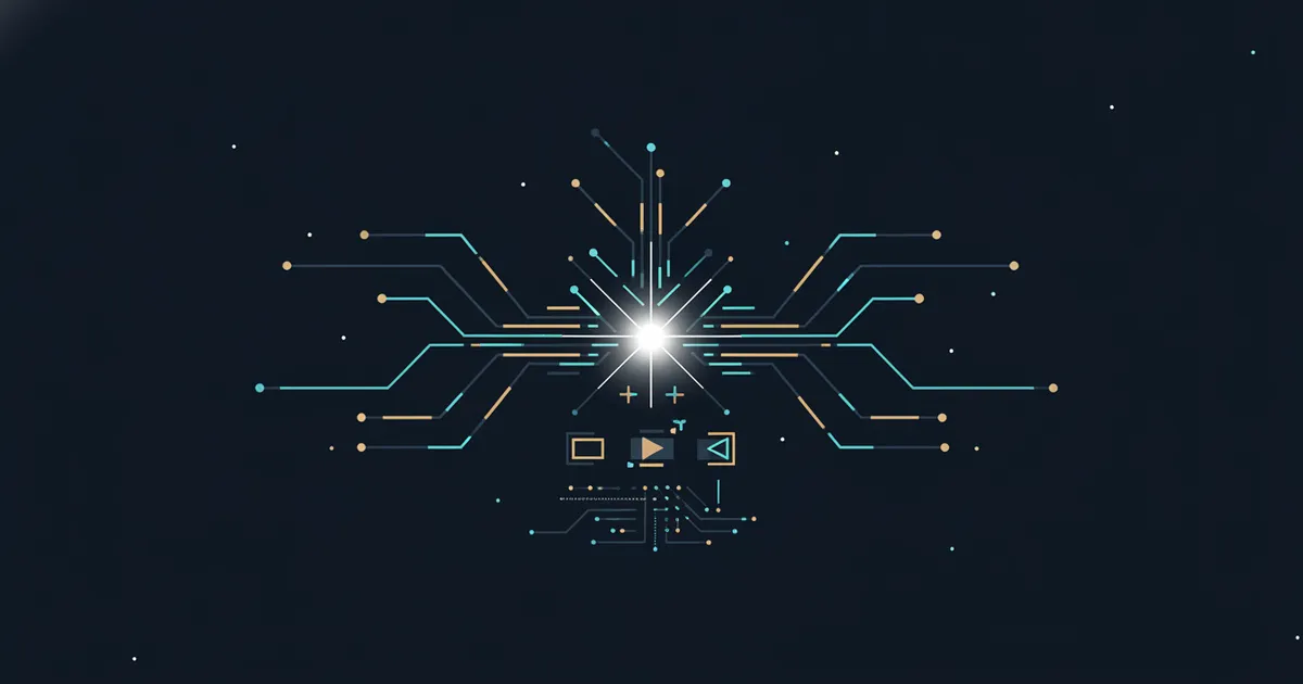 data streams converging into a single bright signal