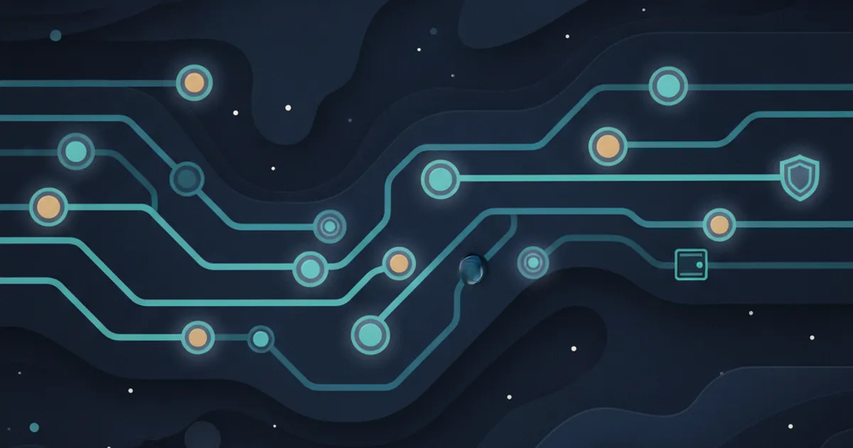 nodes passing glowing task tokens along branching paths