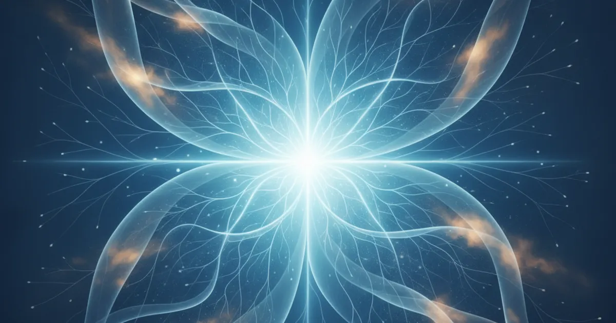 a lattice of neural pathways radiating from a bright core