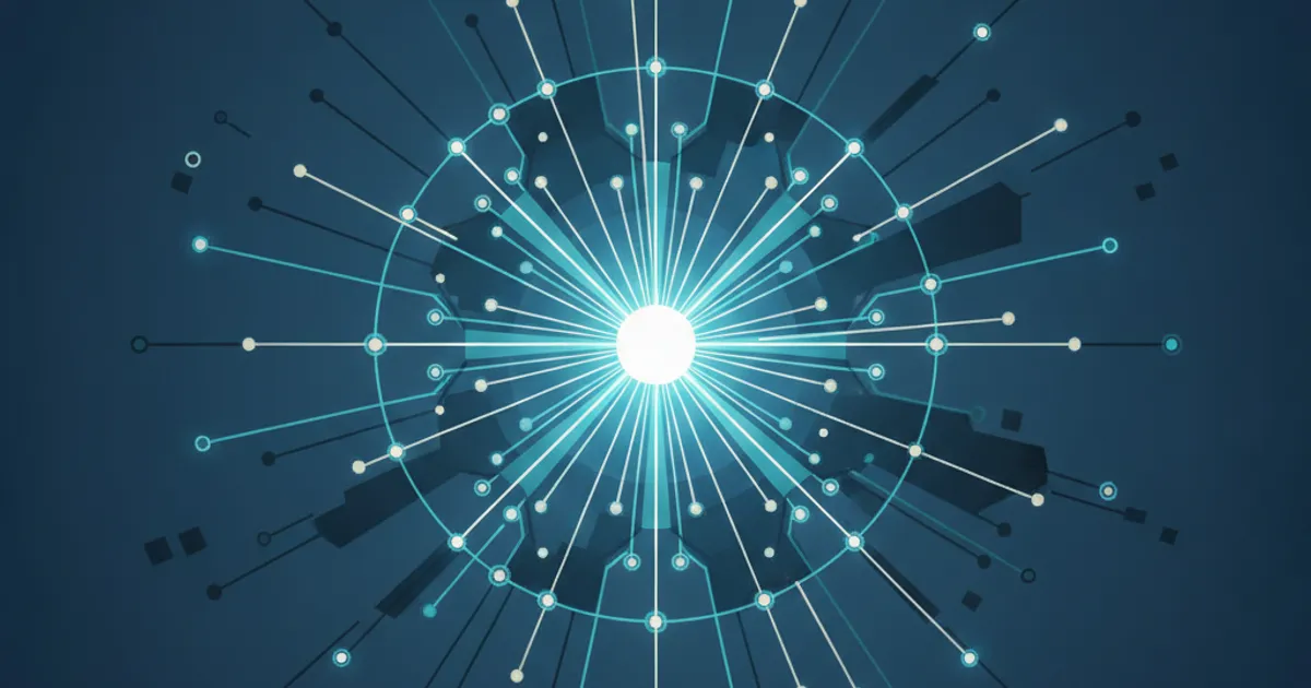 a lattice of neural pathways radiating from a bright core