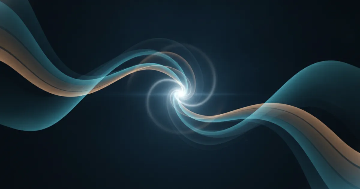 data streams converging into a single bright signal